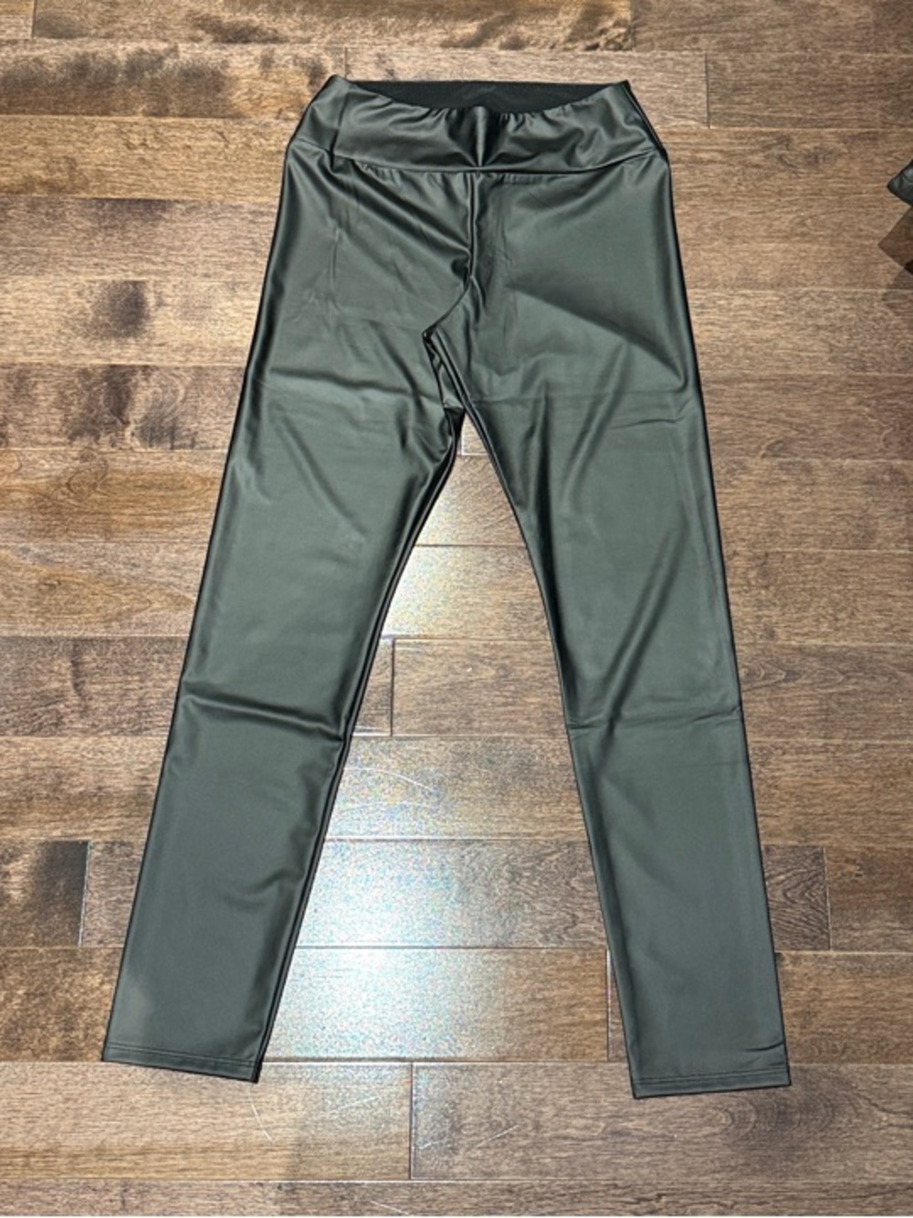 Calzedonia Women's Sleek Black Faux-Leather Leggings
